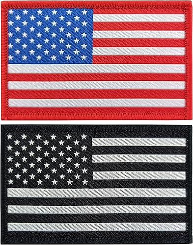 JBCD Paquete de 2 parches de bandera estadounidense de Estados Unidos, parche táctico de bandera del orgullo para ropa, sombrero, equipo militar