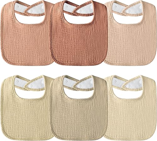 Miniatura 10 de Muslin Baby Bibs Cotton Baby Drool Bandana Bibs for Baby Girls Boys Infant Newborn Toddler Drooling and Teething Azul macaron,rosado (Macaron