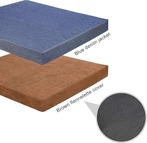 Miniatura 4 de Cama para perros pequeños, medianos y grandes, cama ortopédica de espuma viscoelástica para mascotas, muebles con forro impermeable y 2 fundas