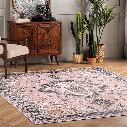 Miniatura 6 de nuLOOM Sasha - Alfombra de pasillo ultra fina lavable a máquina, 2 pies 6 pulgadas x 10 pies, color rosa