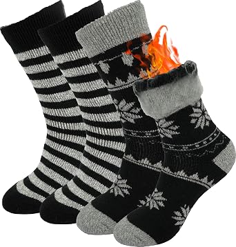 BomKinta Women Thermal Socks - Thick Boot Sock Warm Winter Crew Socks - Cozy Soft Christmas Socks Size 5-10