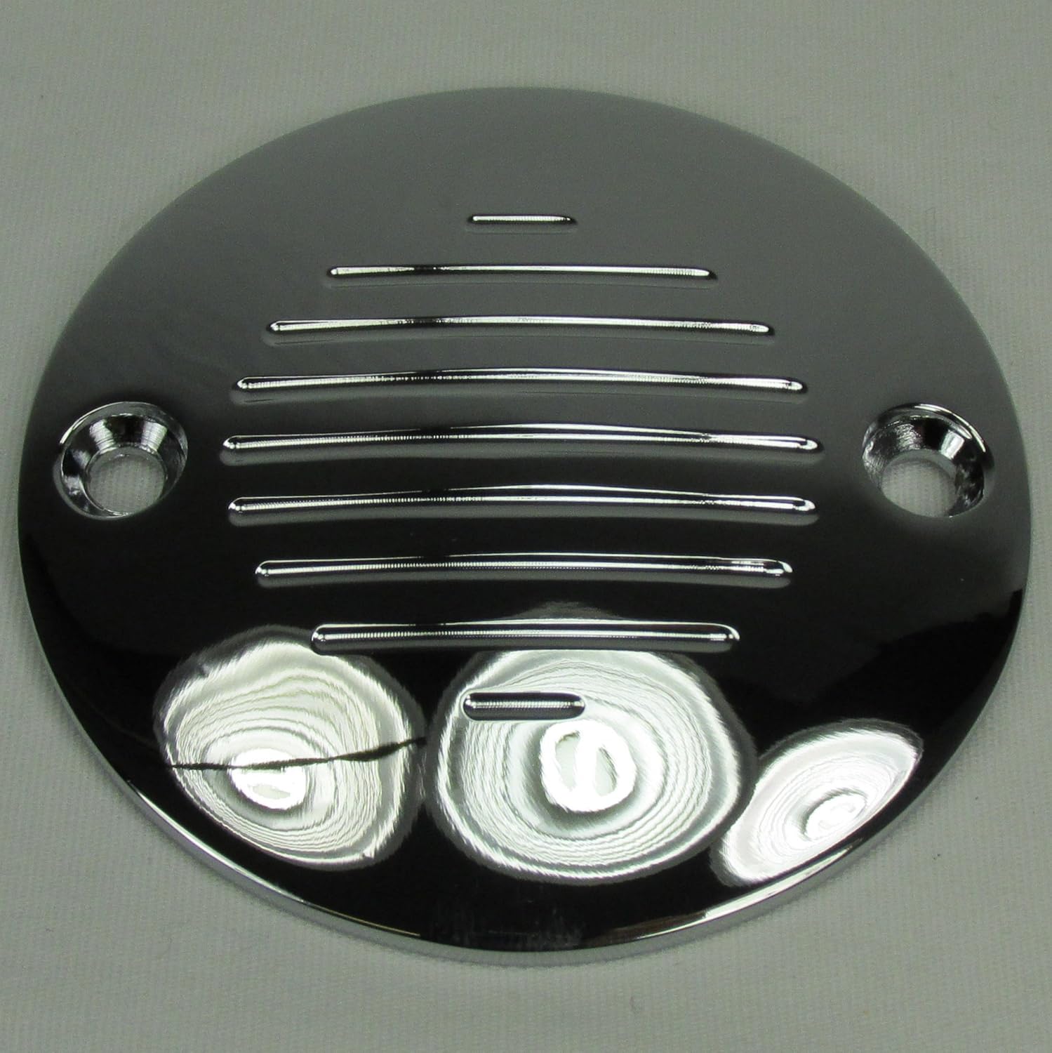 Frее Shірріng оƒƒеr ChromeGrooved 2-Hole Horizontal Points Ignition Cover - Fits 2004 and Up Harley Sportster XL, 1970-1984 FL FX 1970-1999 Big Twin Motors - Replaces Pt #32584-88T - Motorcycle Chopper Bobber Cafe