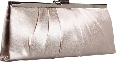 Jessica McClintock Blaire Womens Satin Frame Evening Clutch Bag Purse with Shoulder Chain Included