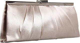 Blaire Women's Satin Frame Evening Clutch Bag Purse with Shoulder Chain Included