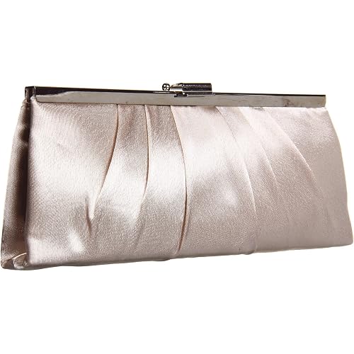 Jessica McClintock Blaire Women's Satin Frame Evening Clutch Bag Purse with Shoulder Chain Included | Satin