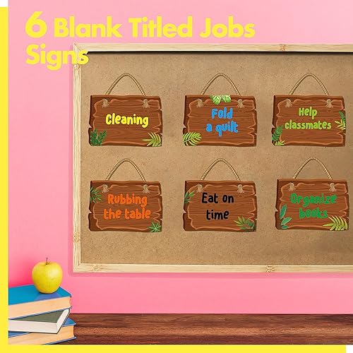 Miniatura 4 de 53 piezas de trabajos en el aula, 36 tarjetas de nombre, tabla de trabajo para el aula con etiqueta de nombre, administración de clases, ayudante