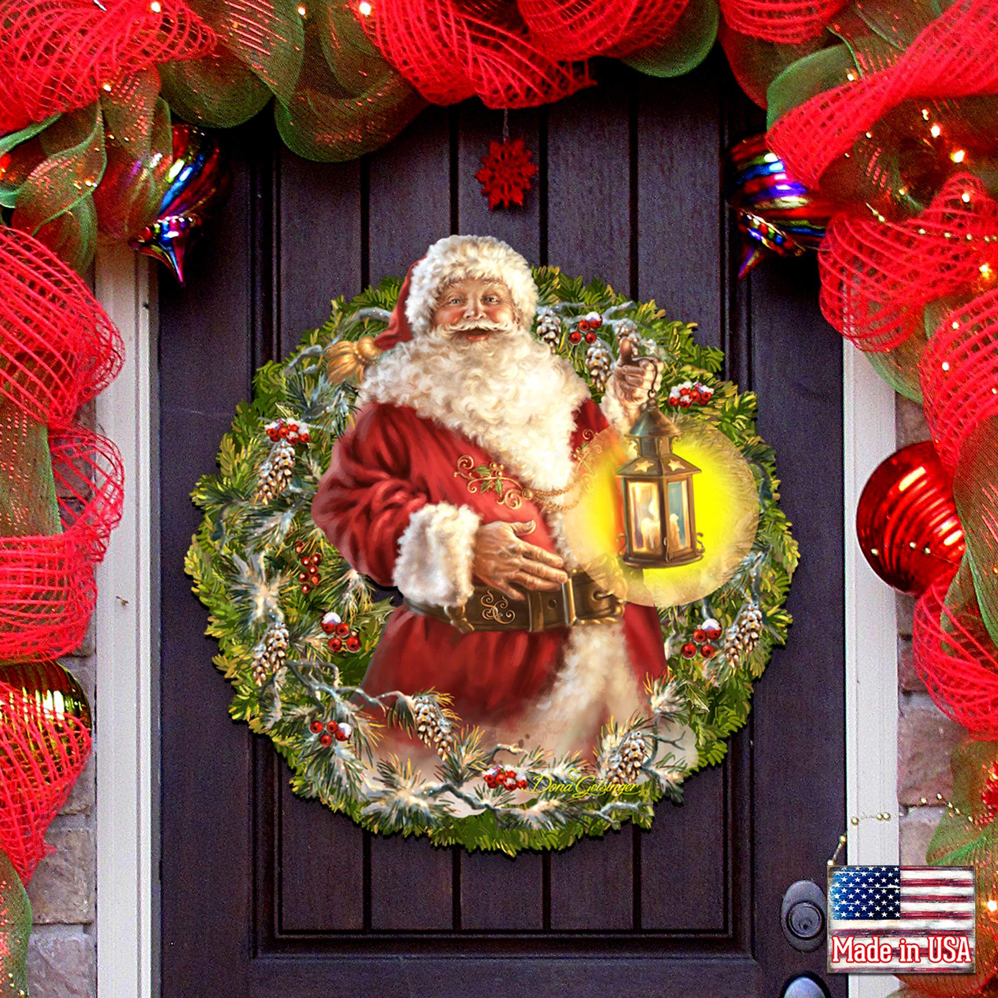Enchanted Christmas Santa Wall and Door Hanger Art by Dona Gelsinger 8461051H-1003 - Designocracy