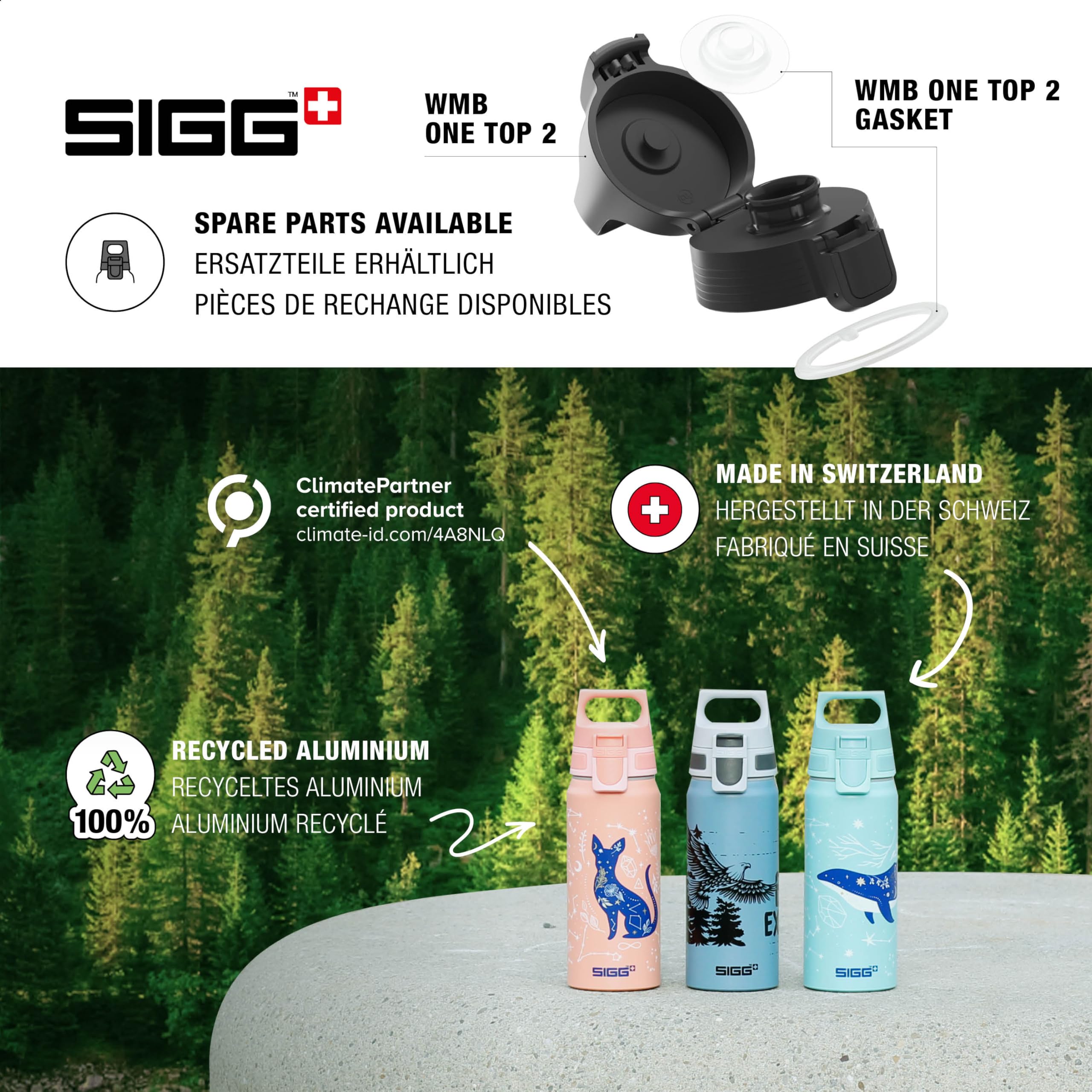SIGG - WMB One Mickey Retro alüminyum içecek şişesi, gazlı içecekler için uygundur, sızdırmaz, tüy kadar hafif, BPA içermez, iklime zarar vermez, ekrü sertifikalı, 0,6 l