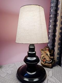 DIKANSHA Off White Conical Shade and Beautiful Table Lamp for Bedroom and Drawing Room Price In India