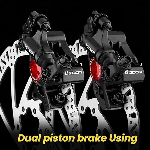 Miniatura 17 de Pinzas de freno de disco hidráulico Zoom: HB-100 MTB Frenos de disco de bicicleta delantera y trasera Juego de pinzas para montaña, bicicleta