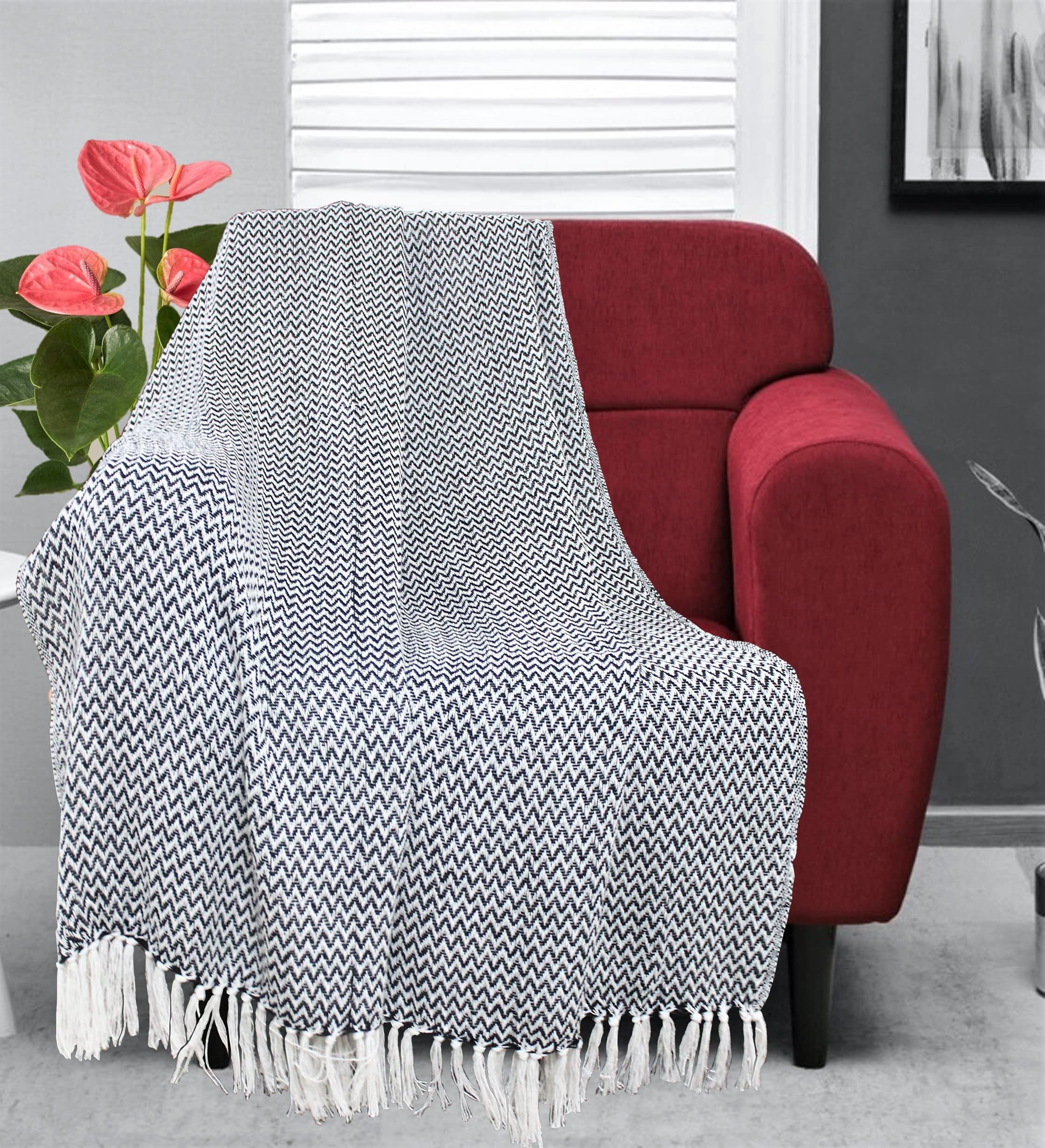 See full amazon price history chart for The Furnishers Chevron 60x50 Inch Reversible Cotton Throw Blanket with Tassels| Blanket for Living Room, Sofa, Bed, Chair, Picnic & Used for Gift | Black Narrow Chevron, Size 150x125 Cm The Furnishers Chevron 60x50 Inch Reversible Cotton Throw Blanket with Tassels| Blanket for Living Room, Sofa, Bed, Chair, Picnic & Used for Gift | Black Narrow Chevron, Size 150x125 Cm (B08K2KM8KL) Amazon Price History, Amazon Price Tracker