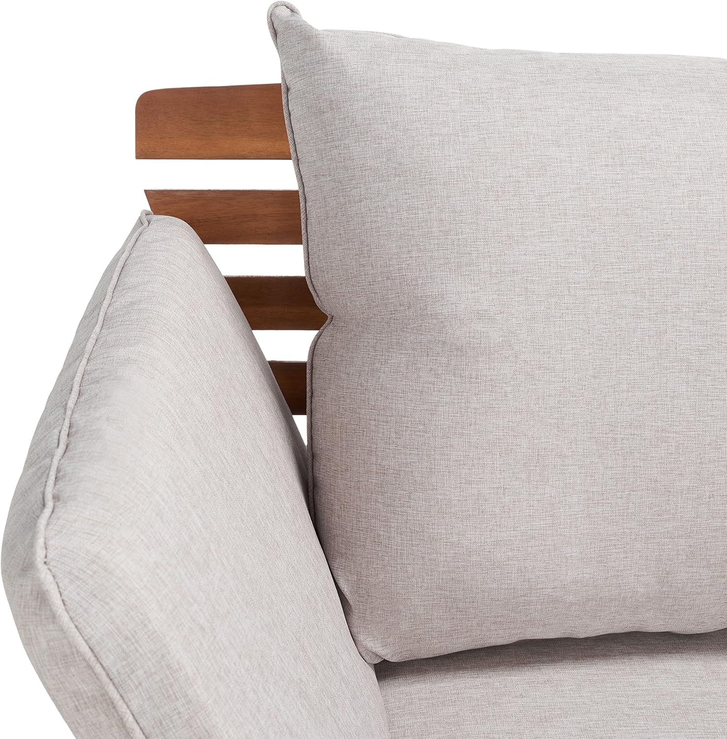 SAFAVIEH Outdoor Collection Emely Natural Acacia Wood/Grey Expandable Loveseat Daybed