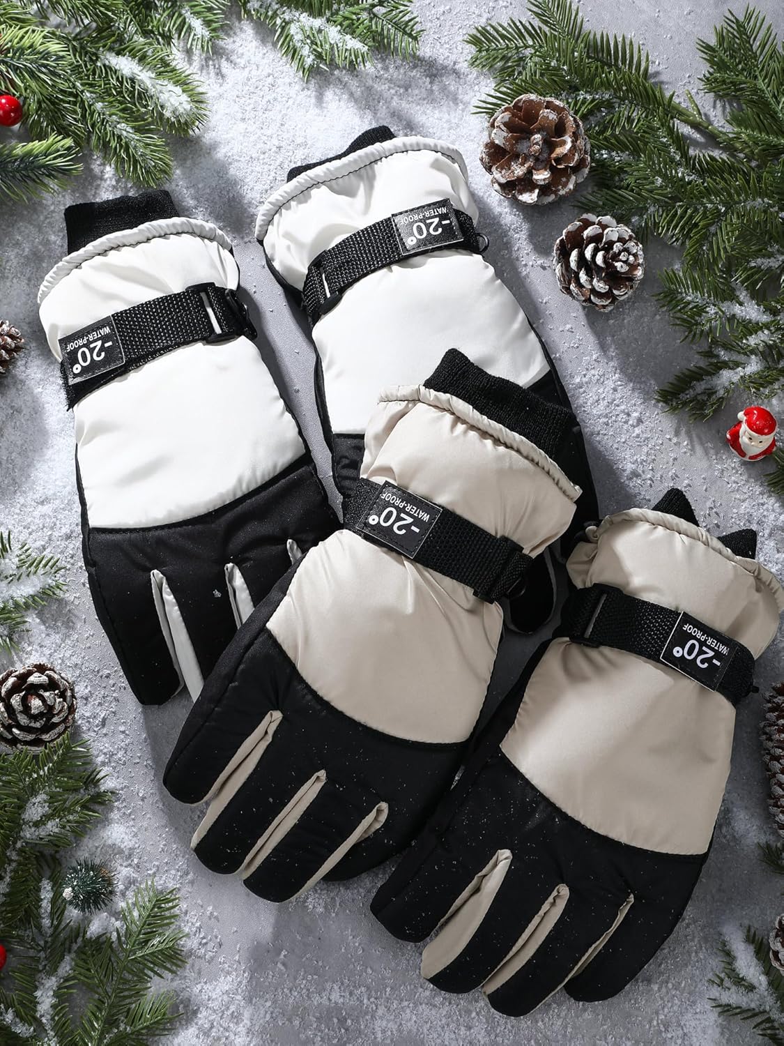 SATINIOR 2 Pairs Kids Waterproof Winter Snow Gloves Ski Gloves for Boy Girl Outdoor Warm Thickening Snowboar - Image 7