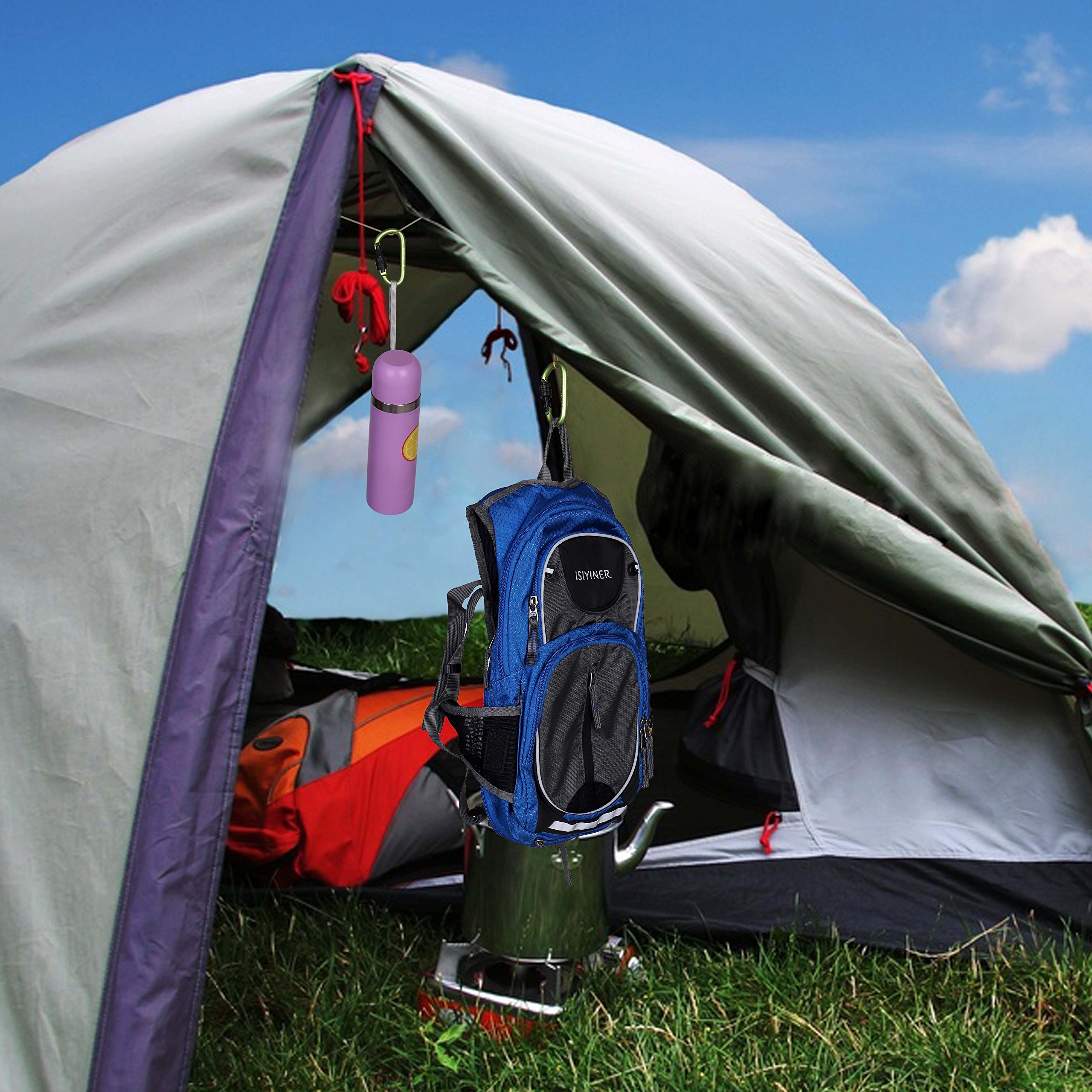 10 Moschettoni In Alluminio Mixigoo - Anelli D-Ring Con Ghiera Per Zaino, Campeggio, Viaggi - Foto 9