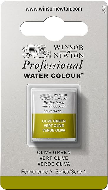 Winsor & Newton Half Pan Professional Water Colour, Olive Green