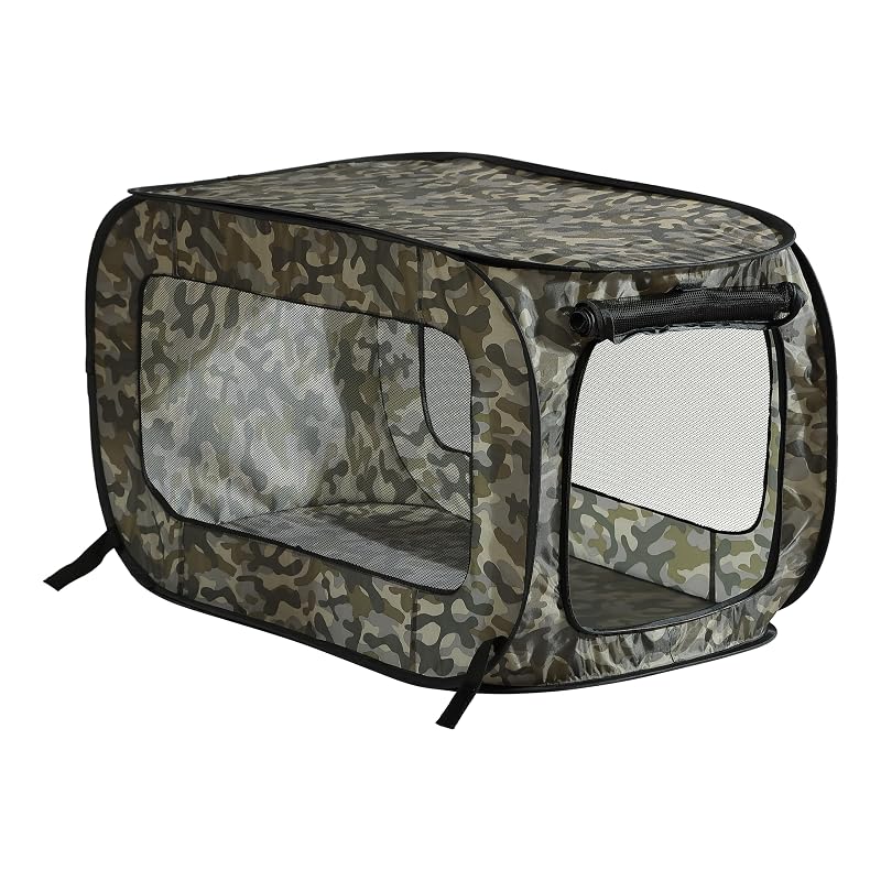Caixa de Transporte Dobrável Pop-Up para Cães e Gatos Beatrice Home Fashions Camo Green, 60,96 x 42,16 x 40,64 cm