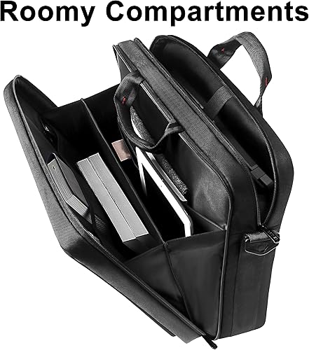 Miniatura 3 de DOMISO Maletín para laptop de negocios de 17 pulgadas, repelente al agua, a prueba de golpes, bolsa de viaje compatible con cuadernos de 17 a 17.3