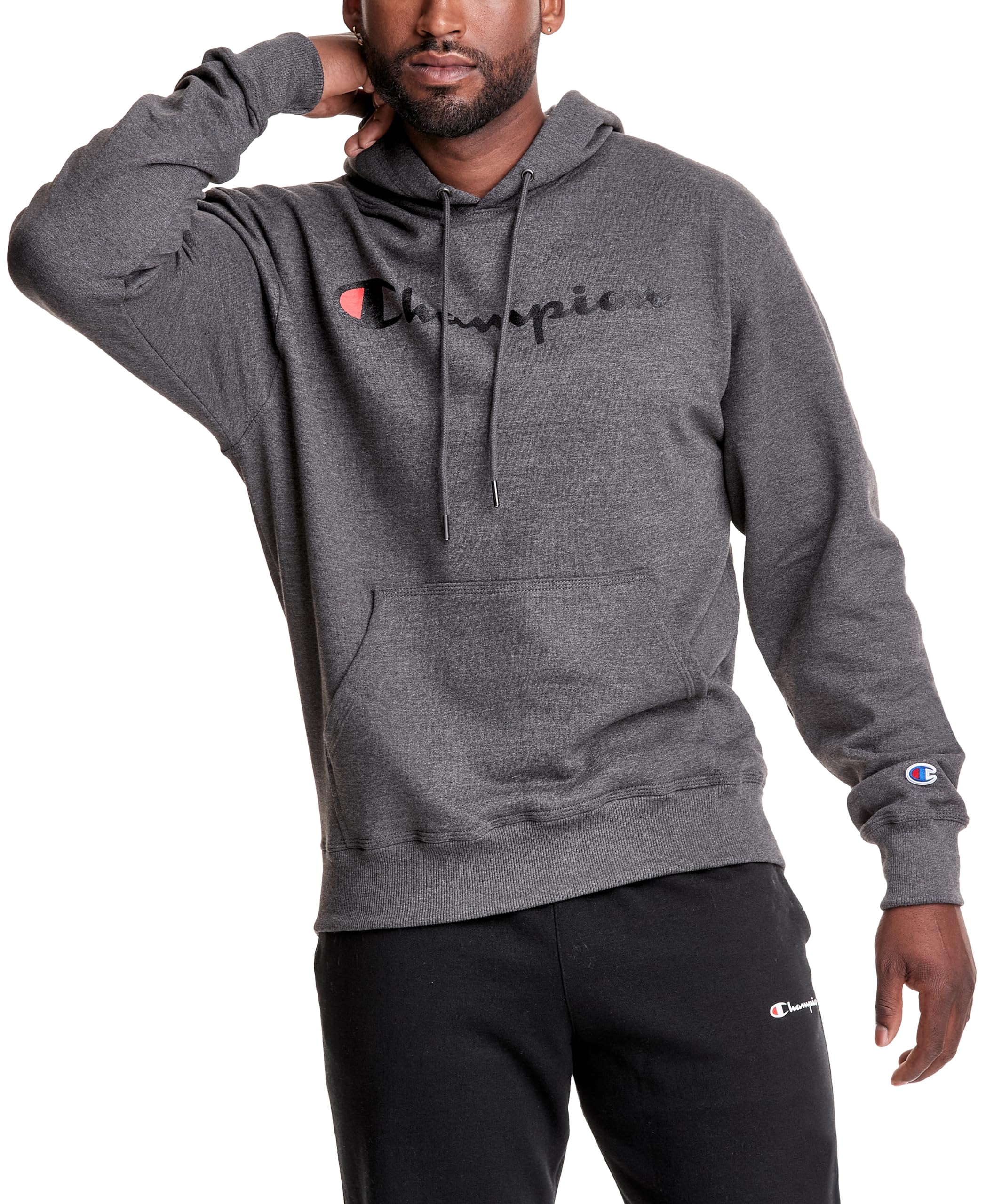 mens Graphic Powerblend Fleece Pullover Hood Hooded Sweatshirt