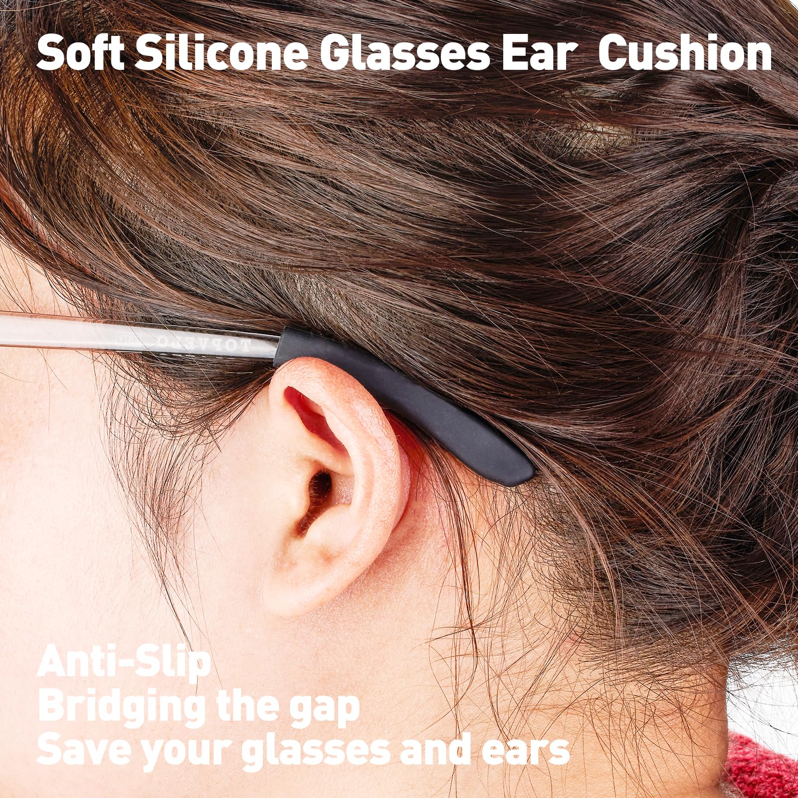 Cojín para gafas, almohadillas antideslizantes de silicona suave para gafas, almohadillas antideslizantes y cómodas para gafas, retenedor de manga, cómodas empuñaduras para los oídos, accesorios para
