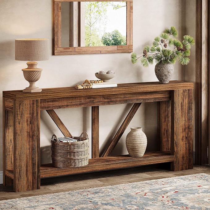 Amazon.com: Tribesigns 70.9" Extra Long Console Table, Narrow Rustic ...