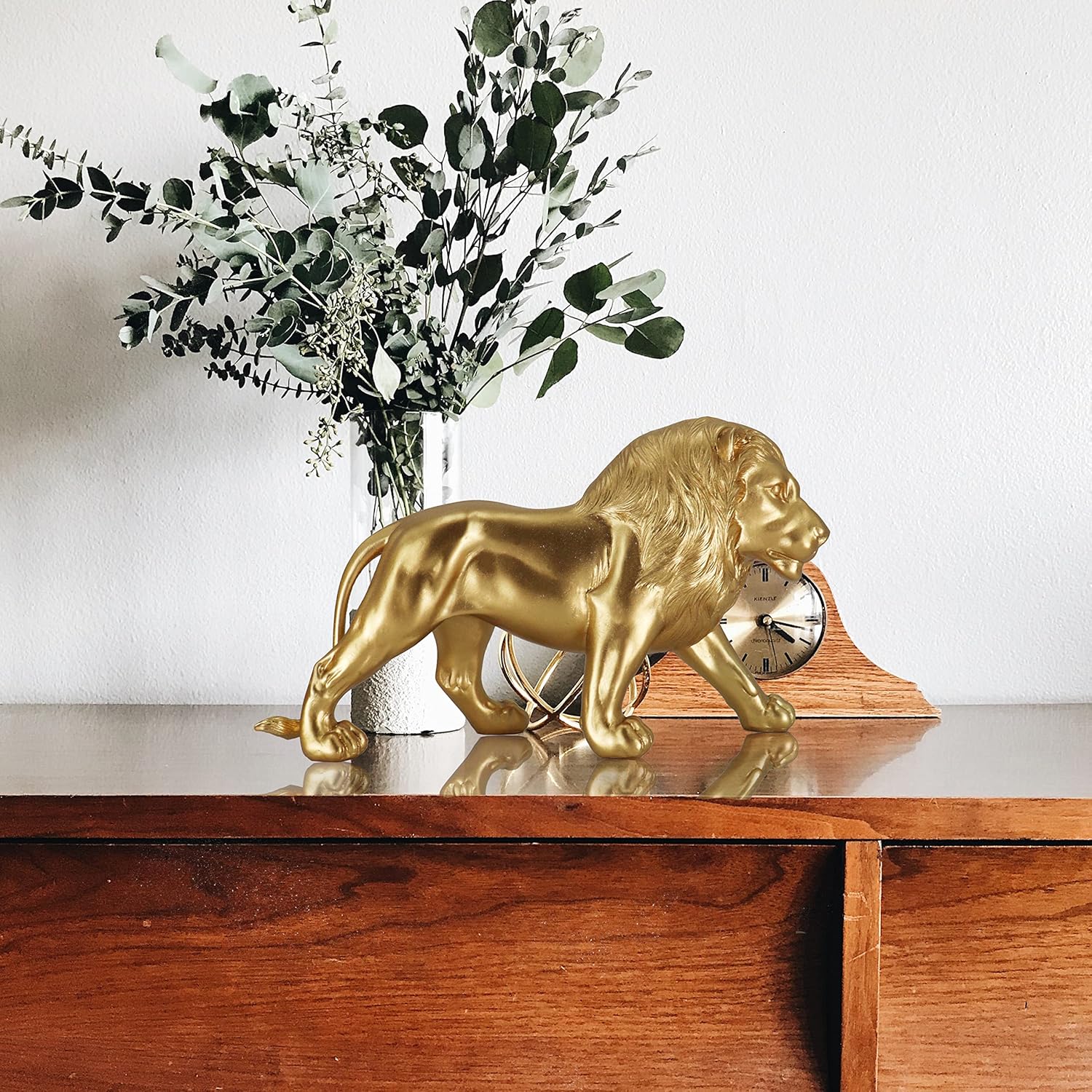 12" Decoration Collectible Gold Lion Statue, Desk Decor, Room Decor, Home Decor, Modern Art Sculpture, Handmade Resin Animal Statue, Gift for Women,Brother,Friend - Image 3