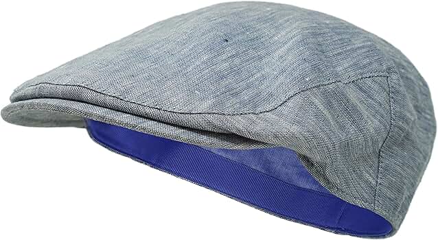 Borges & Scott The Sammy – Irish Linen Flat Cap - Denim - 54cm at