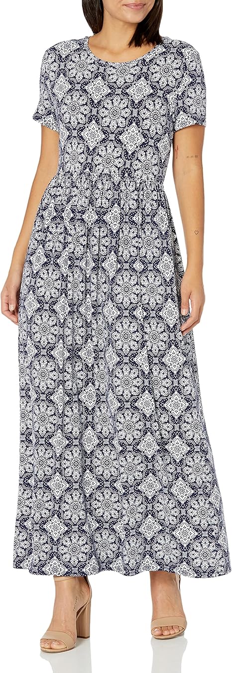 Amazon Co Jp Amazon Essentials 半袖 マキシ ワンピース レディース 服 ファッション小物