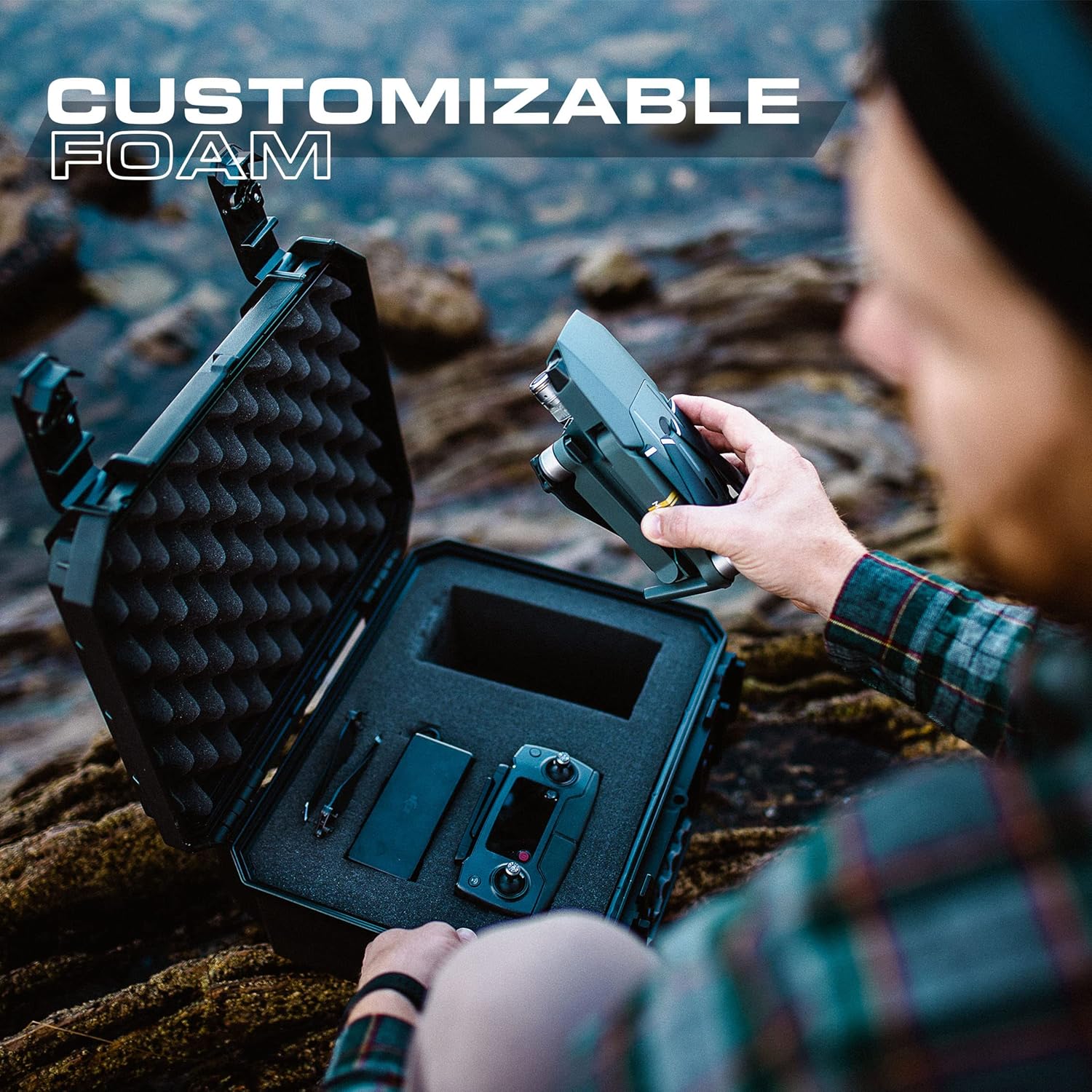 Seahorse 530 Heavy Duty Protective Dry Box Case With Accuform Foam - TSA Approved/Mil Spec / IP67 Waterproof/USA Made for Cameras, Action Cameras, Firearms, Camping, Kayaks