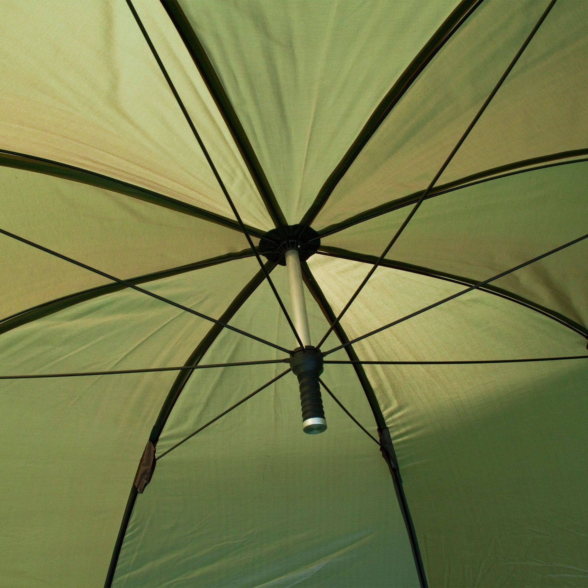Oval Squat Brolly - 300cm | inkl. Türstangen und Storm Caps | Schirmzelt | Angelzelt