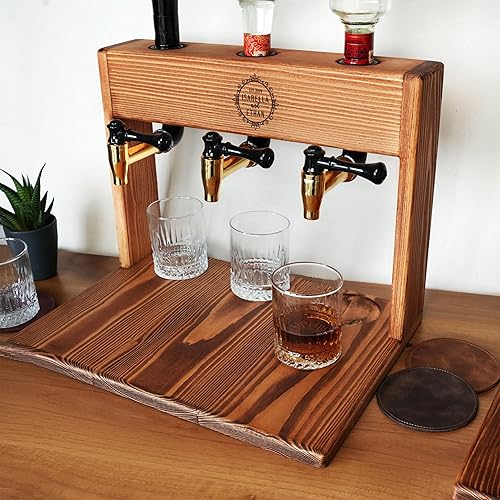 Miniatura 2 de Wooden Whiskey Decanter Personalized Liquor Dispenser with Glasses, Wedding Gift, Engagement Gift, Housewarming Gift, Anniversary Gift Idea