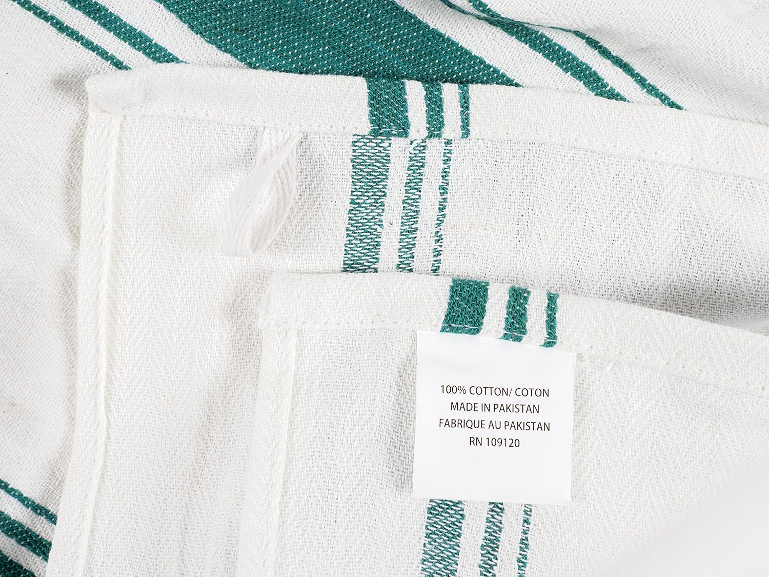 KAF Home Assorted Flat Kitchen Towels | Set of 10 Dish Towels, 100% Cotton - 18 x 28 inches | Ultra Absorbent Soft Kitchen Tea Towels | Perfect for Cooking, Cleaning, and Drying Hands (Teal)