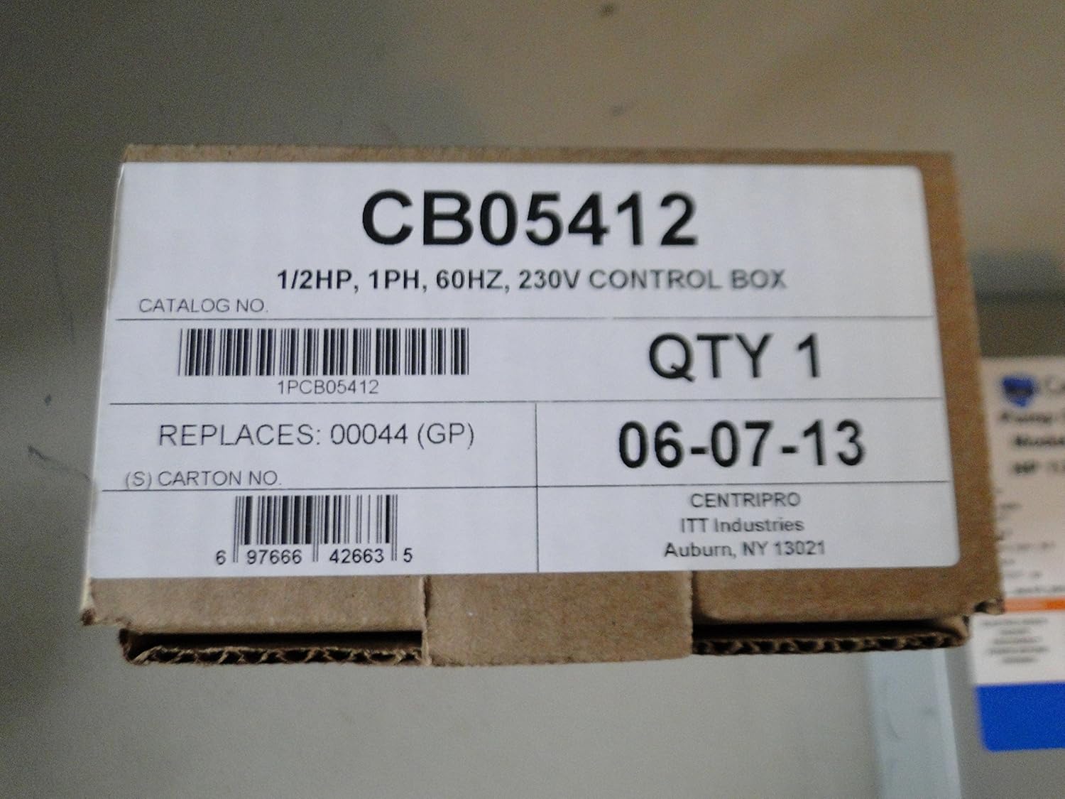 GOULDS CentriPro 1/2 HP 230V CONTROL BOX SUBMERSIBLE WATER WELL PUMP CB05412