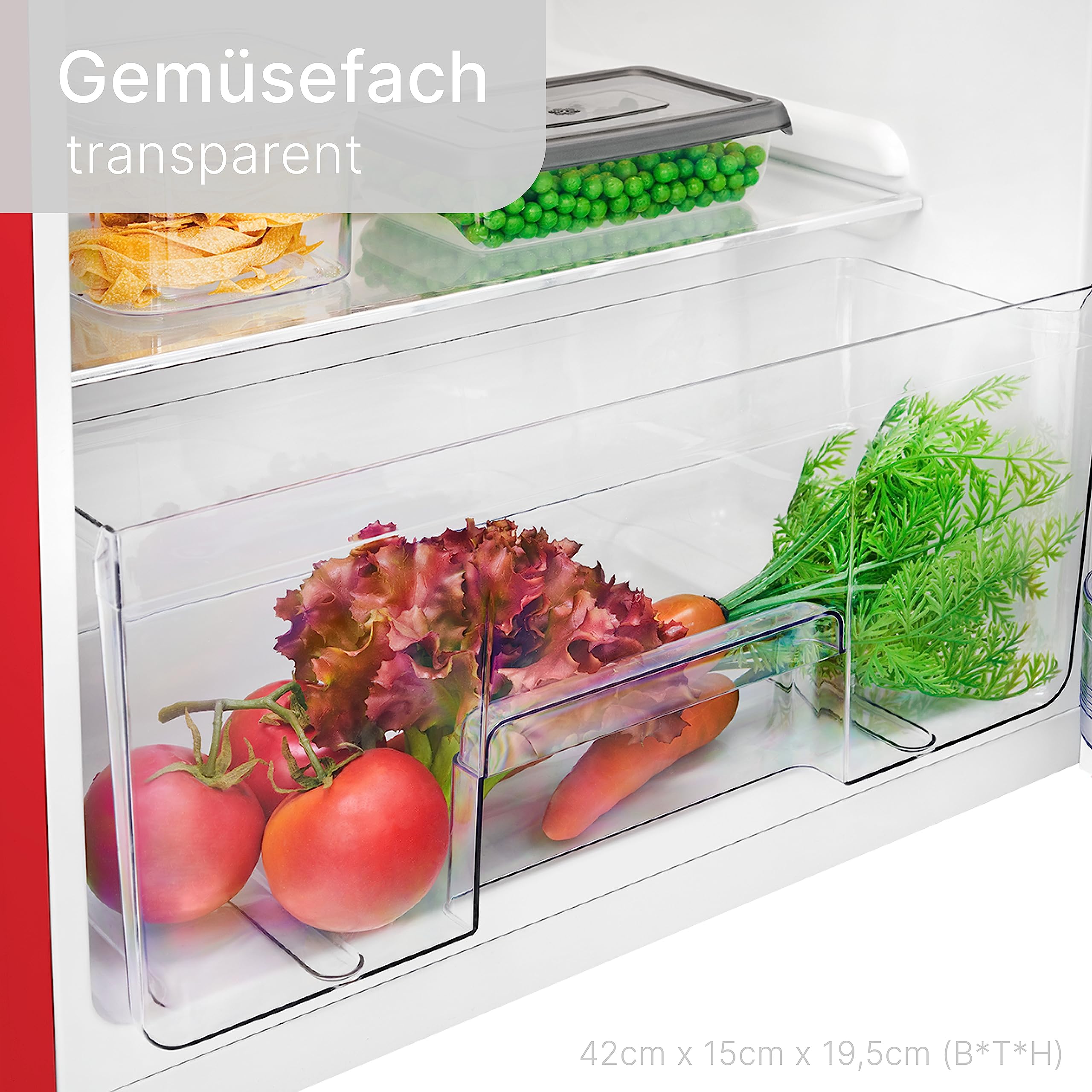Bomann Double Door Refrigerator DTR 353 (Red) Garantías de electrodomésticos, Rojo, Único