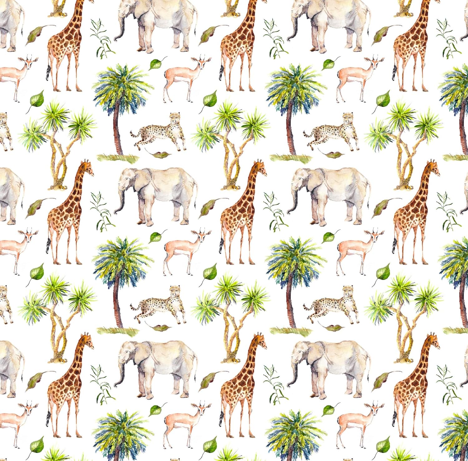 Safari Wrapping Paper Jungle Birthday Gift, Folded Flat 30