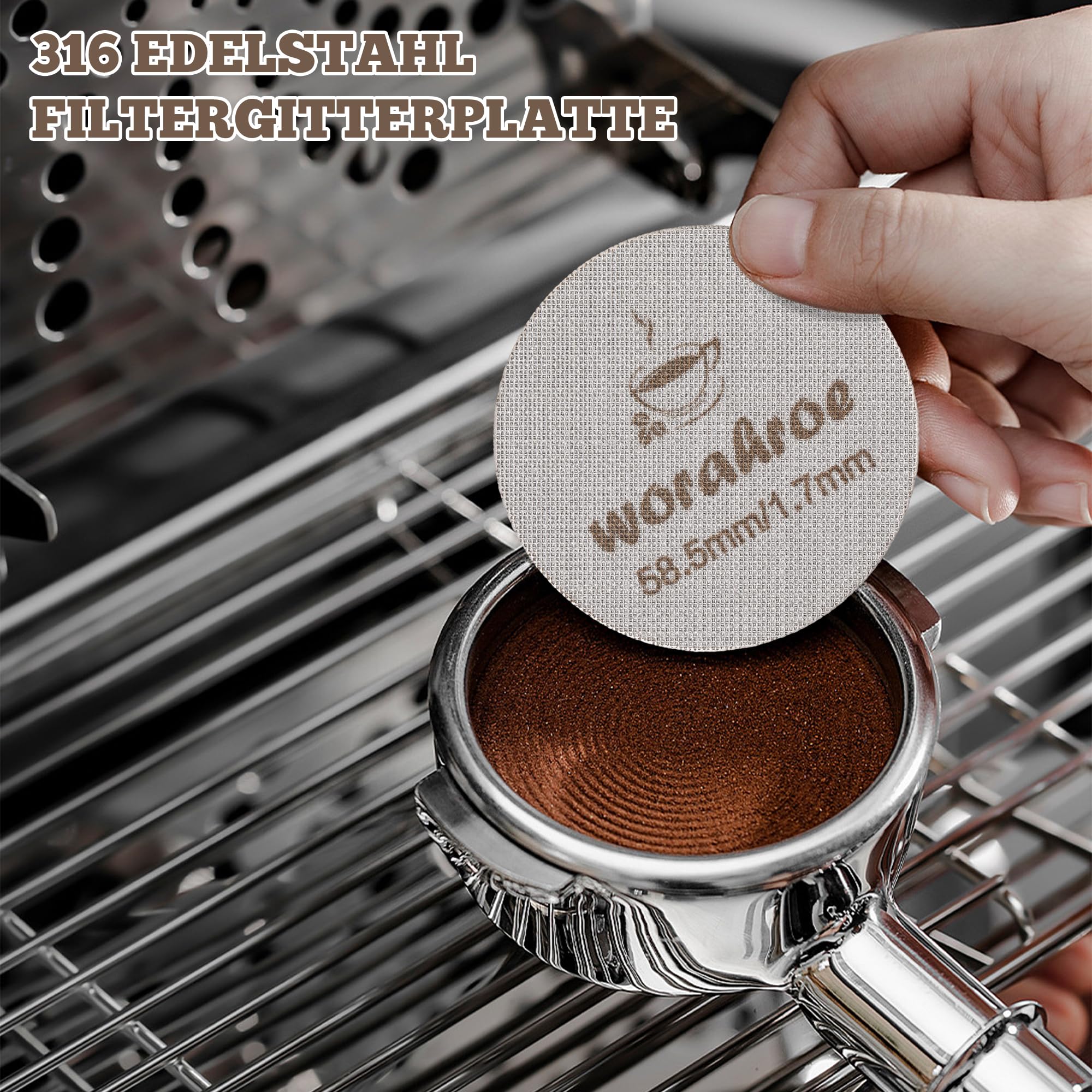 Puck Screen Passoire à Expresso 51 Mm - Filtre Acier Inox 316L Double Couche 0,8 Mm - Avec Boîte De Rangement