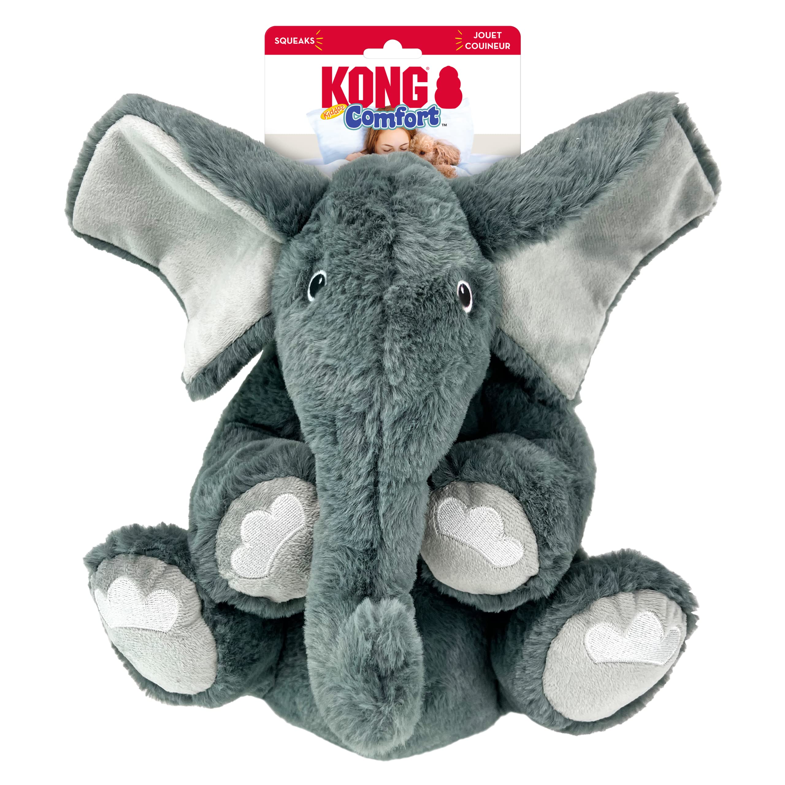Pet Supplies : KONG Comfort Kiddos Jumbo Elephant Squeak Dog Toy