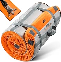 Vista 39 de Colchón de Espuma Viscoelástica de 3 Pulgadas para Acampar, Almohadilla de Dormir de Doble Capa Gruesa para Coche, Tienda, Cama, Enrollable, Verde