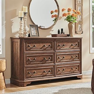 T4TREAM Farmhouse 6 Drawers Dresser for Bedroom, 54