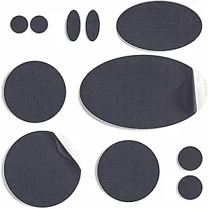 aZengear Repair Patches for Down Jackets - Waterproof, Pre-Cut, Self-Adhesive, Tear-Cold-Heat-Resistant Nylon Polyester Fabric to Fix Puffer Coats, Gear, Tents (11 Pieces, Dark Grey)