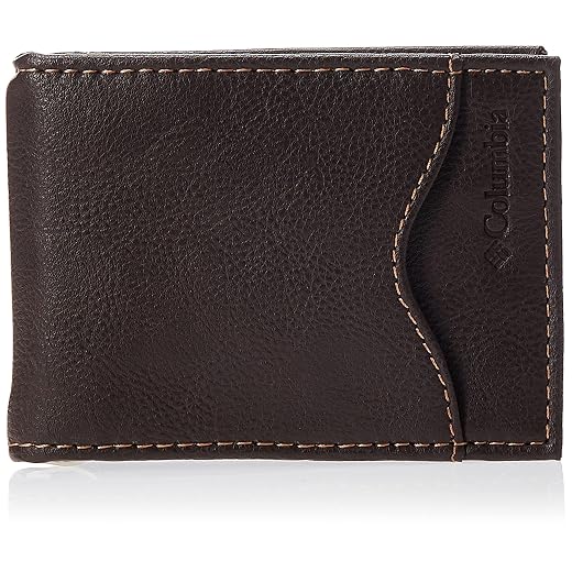 Columbia Carteira masculina de couro com bolso frontal para cartão para viagem