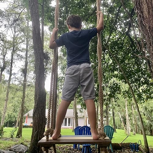 Miniatura 7 de Cuerda de yute de 1 12 pulgadas x 50 pies, cuerda de cáñamo natural gruesa y pesada cuerda náutica trenzada para manualidades, escalada, agrupación,