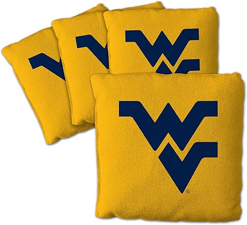 YouTheFan Yellow Lot de 4 Sacs de Cornhole Unisexe, West Virginia Mountaineers –