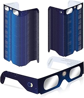 100 Pack Paper Solar Eclipse Glasses Made by AAS Recognized Factory,CE and ISO Certified Eclipse Shade for Direct Sun Viewing [100 Pack]