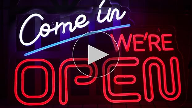 Vinray Large Come In We Are Open Neon Sign,12V Powered Led