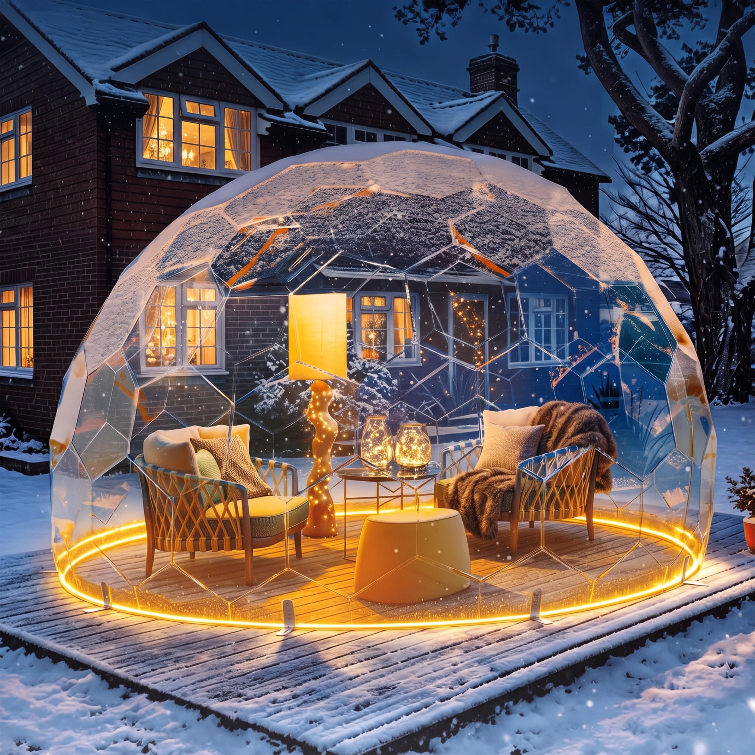 Garden Dome Tent 12 Ft Clear Bubble Tent House for 4-7 Person