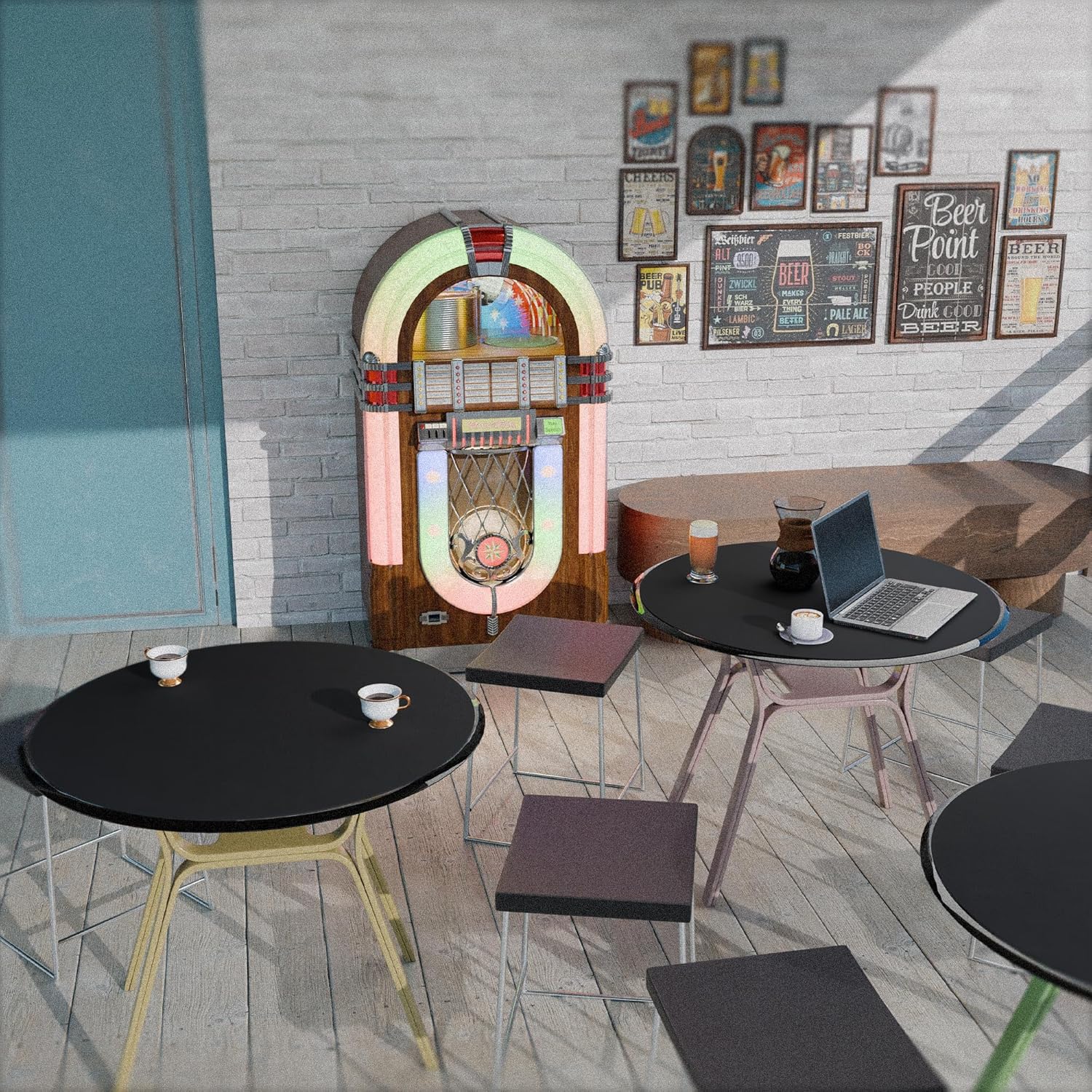 Chihein 30"/762mm/2.5ft Round Placemat with Cork & PU Leather - Can be Cut into Half Circle Dining Table Mat or The Round Table Cover with A Diameter of 24" - 30" (Black)