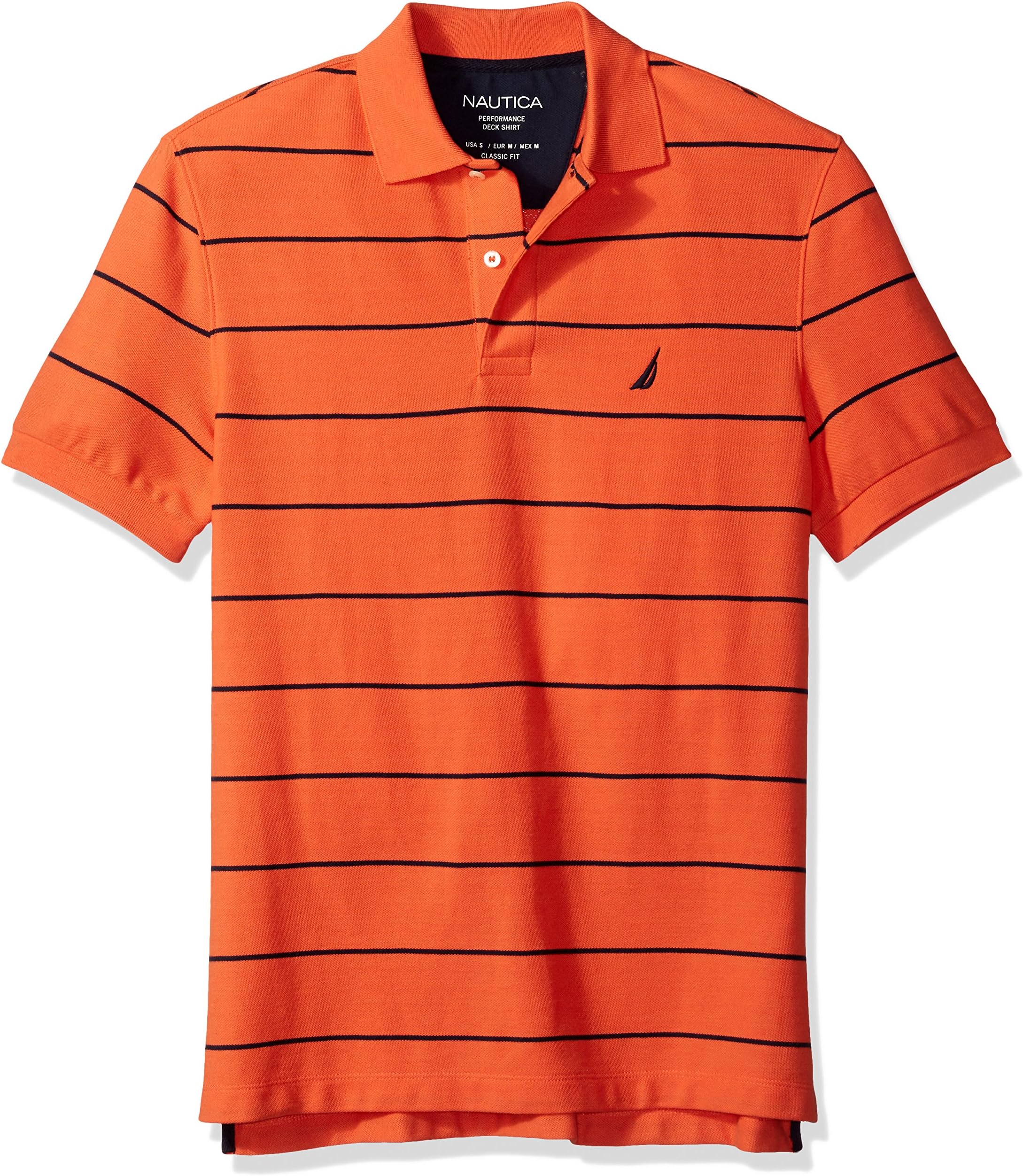Nautica Men's Short Sleeve Stripe Deck Polo Shirt