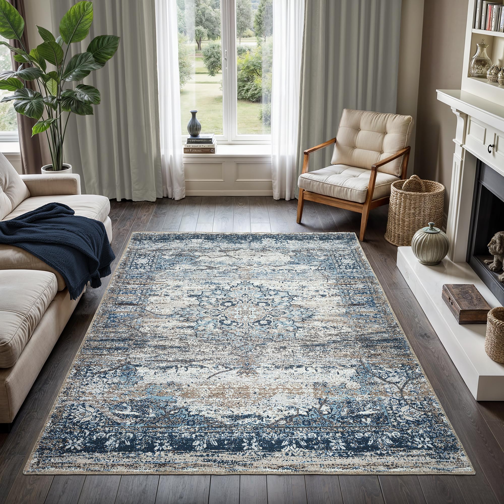 Amazon.co.jp: GLN Rugs Vintage Collection - 洗濯機洗い可能な