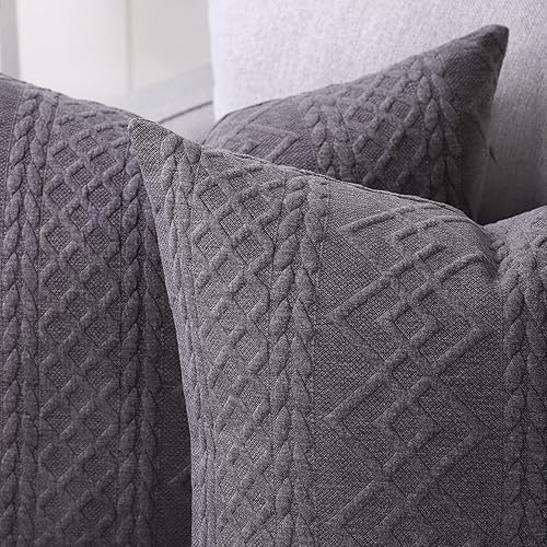 Miniatura 3 de Yaertun Paquete de 2 fundas de almohada decorativas súper suaves, fundas de almohada cuadradas para sofá, dormitorio o automóvil, diseño moderno en