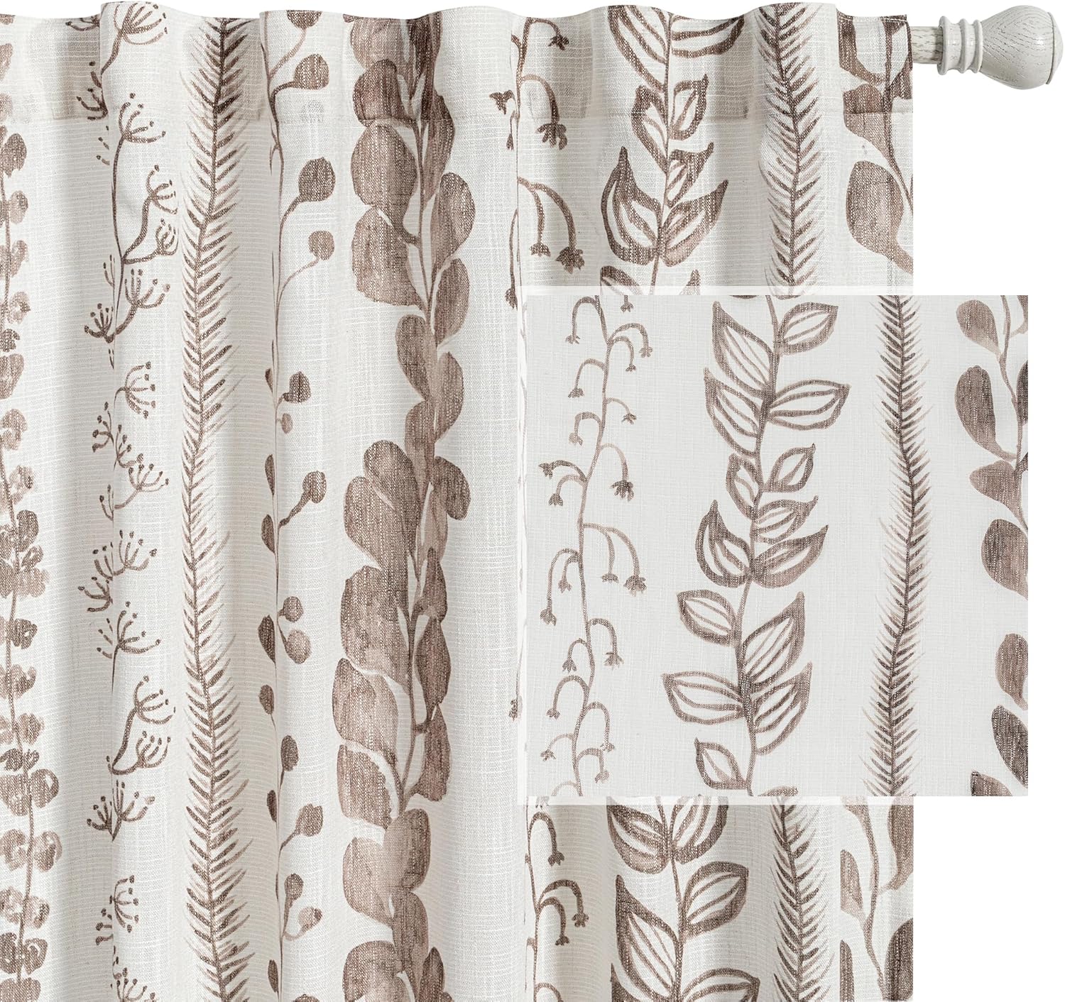 MEETSKY Boho Curtains for Bedroom Linen Style Boho Curtains 84 Inches